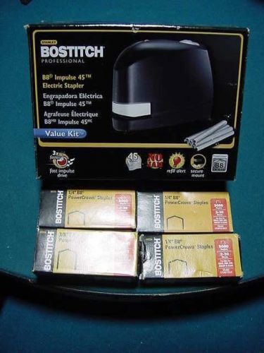 New in box - bostitch professional b8 impulse 45 electric stapler + staples for sale