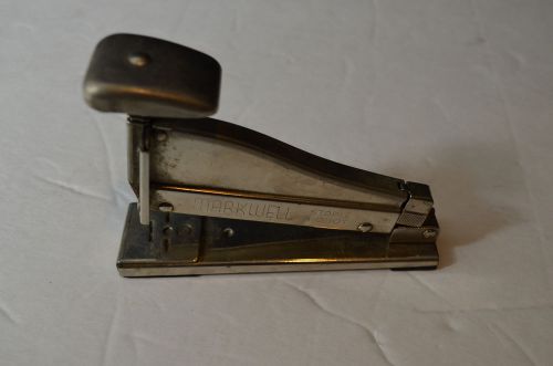 Vintage Markwell Robot Stapler. Chrome w/ small quantity staples, Tested