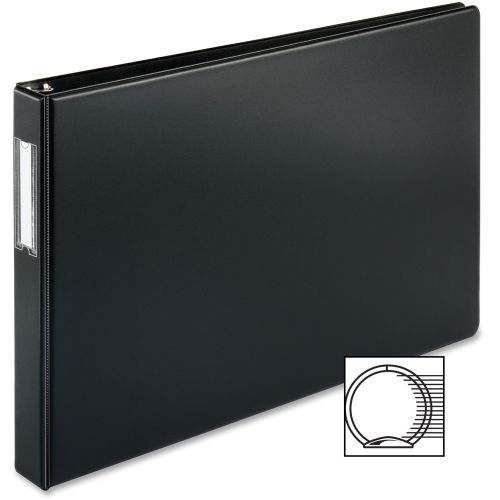 Business Source Tabloid Reference Binder - 1&#034;- 11&#034;Wx17&#034;L- Black -1 Ea- BSN44100
