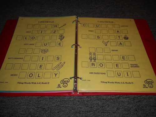 Marcy Cook&#039;s Tile-a-Word A-Z Books 1 &amp; 2 in Notebook with Plastic Pages