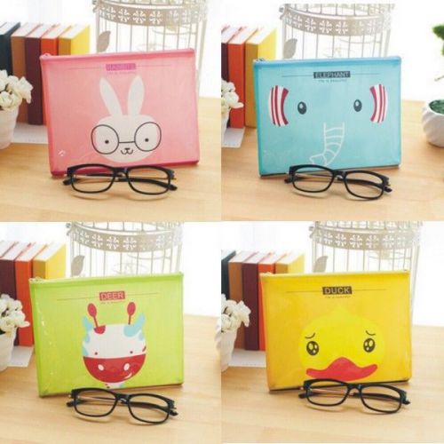 1pc small animals A4 Plastic Document Bags Files Colourful A4 Zip File Bags