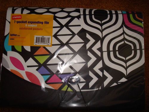 Staples expanding file 7 pockets 6 subject black for sale