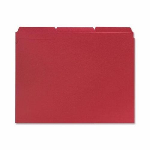 Sparco File Folders, 1/3 AST Tab Cut, Letter-Size, 100/BX, Red (SPR42000)