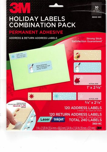 3m shipping labels permanent adhesive holiday combination pack christmas 3900-wc for sale