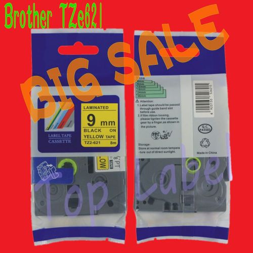 Brother TZe 621 TZ621 labels 9mm*8m black on white laminated label tape