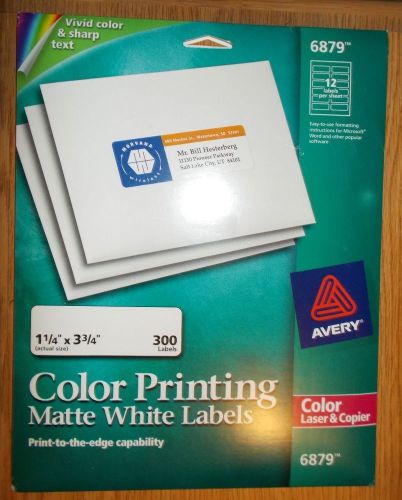 Avery Dennison Ave-6879 Color Printing Label - 1.2&#034; Width X 3.75&#034; Length