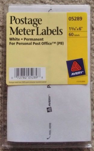 Avery 05289 Postage Meter Labels, 1-3/16&#034;x6&#034;, 60/PK, White