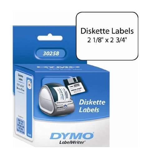 Dymo 2-1/8x2-3/4&#034; diskette labels, 400 labels per roll, white #30258 for sale