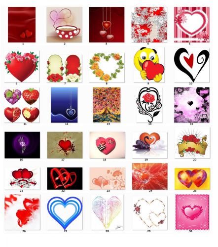 30 Square Stickers Envelope Seals Favor Tags Hearts Buy 3 get 1 free (h8)