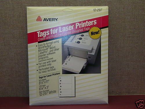 Avery tags for laser printers 12-297    (s1376) for sale