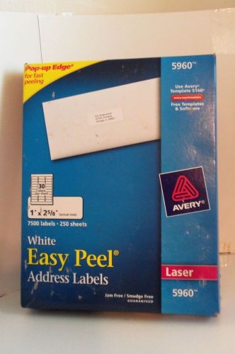 Avery( 5960) white easy peel address labels-250 sheets (7500) labels for sale
