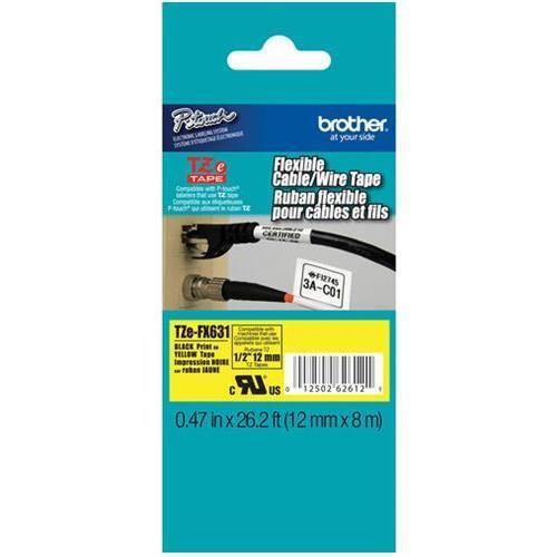 Brother tze-fx631 flexible thermal label, yellow tzefx631 for sale