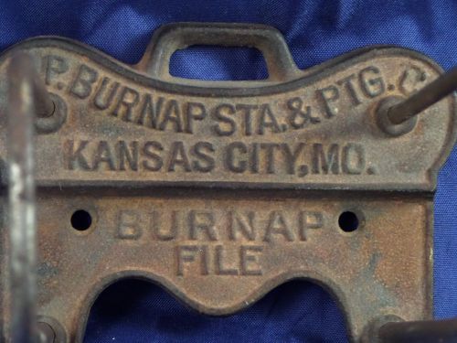 Vintage F P Burnap STA &amp; RTG Co Kansas City Mo Burnap file holder clip