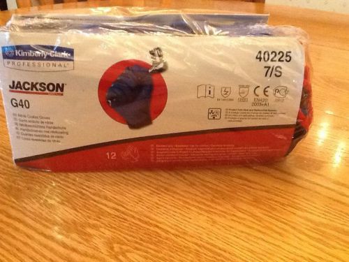 JACKSON SAFETY G40 Nitrile Coated Gloves, Small/Size 7, Blue, 12 Pairs