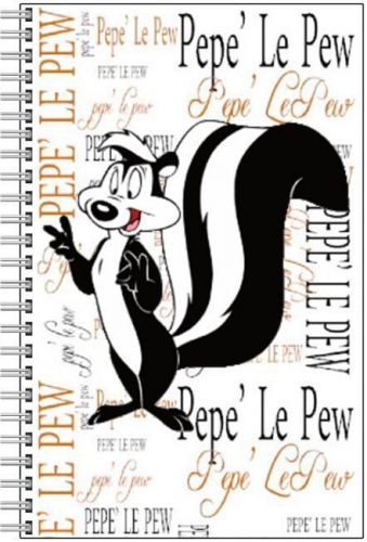 PEPE&#039; LE PEW NOTEBOOK. NAME LOGO. AUTOGRAPH BOOK. PHONE BOOK. FREE SHIPPING.