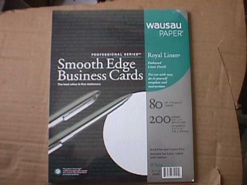 Wusau Papers Royal Linen Professional Series 80 LB - 200 Cards  #74001 - WHITE