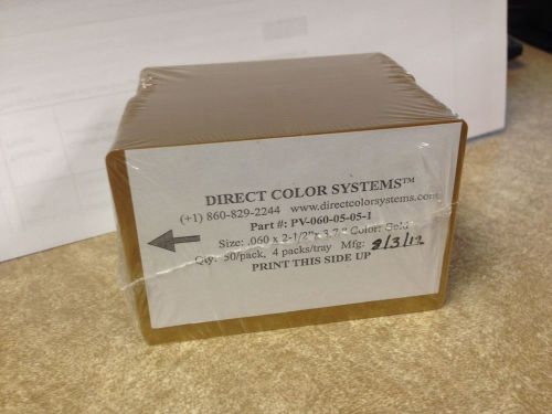 Pack of 50 - .060 x 2.5&#034; x 3.7&#034; quality blank gold pvc id printer sealed for sale