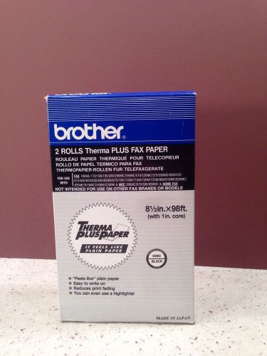 2 Rolls Brother Therma Plus Fax Thermal Paper 8 1/2&#034; 8.5&#034; x 98&#039; #6890 Black