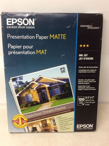 Lot of 100 Sheets Epson Presentation Paper Matte 8.5 x 11,Inkjet for Photo,Flyer