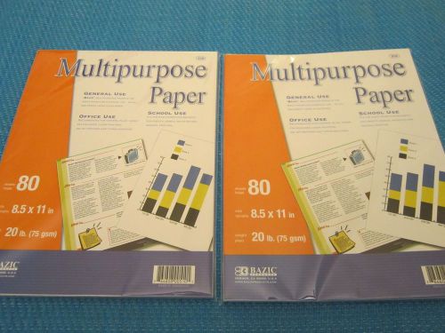 Multi-Purpose Copy And Print White Paper 2 Reams Lot 80 Sheets Each