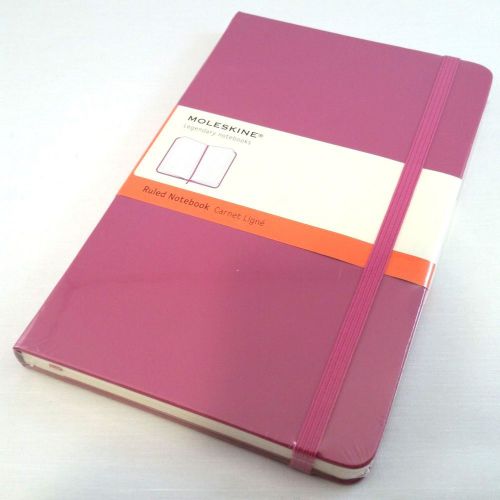 Moleskine Classic Notebook, Large, Ruled, Magenta, Hard Cover (5 x 8.25)