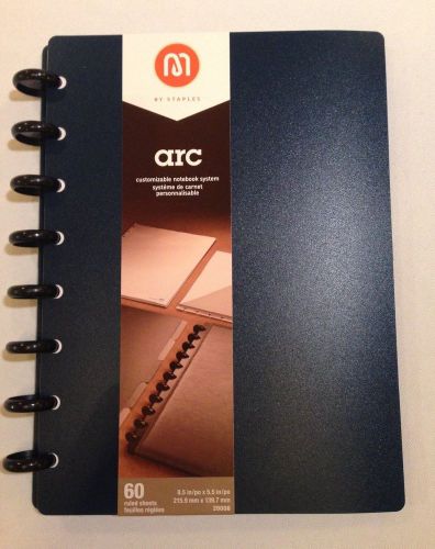 ARC Customizable Notebook System 60 Narrow Ruled Sheets M by Staples Navy Blue