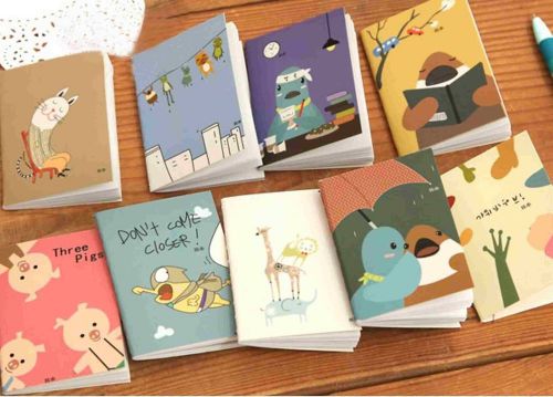 Office random cartoon paper stationery gift diary notebook note pads notepad x10 for sale