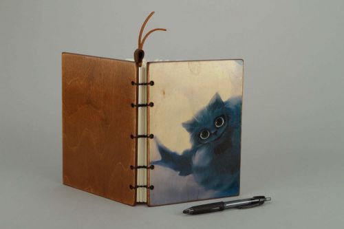 Leather notebook &#034;Cheshire Cat&#034;