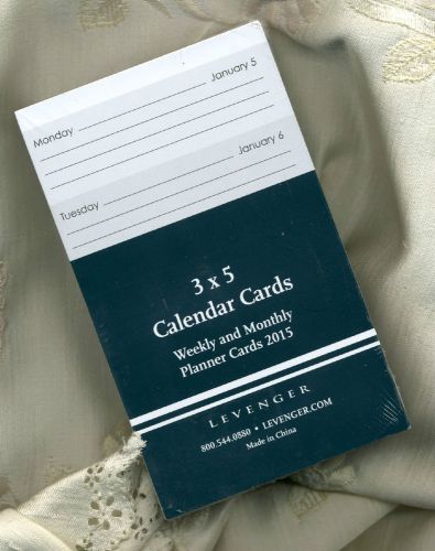 By levenger - 3x5 weekly/monthly calendar cards 2015 - new sealed for sale