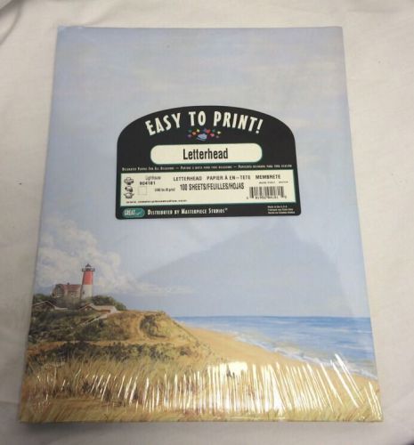 Easy to Print Seashore Letterhead 100 Sheets Acid free New Made in the U.S.A.