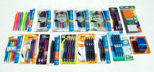Pen Lot (86) NEW Bic Paper Mate, Pilot, Uniball Mechanical Pencils, High Lighter