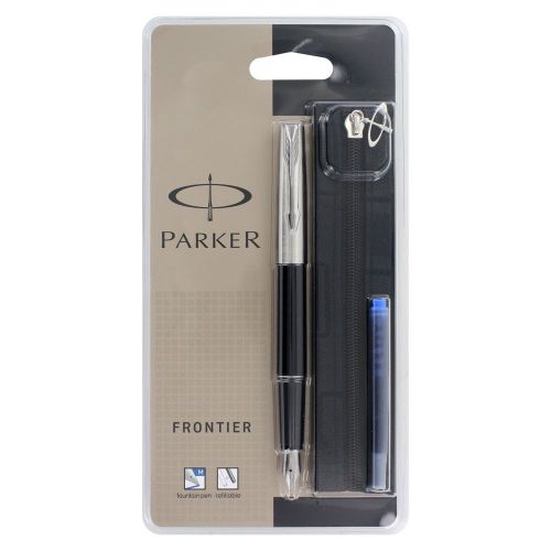 Parker Frontier Translucent Black Fountain Pen, Medium Point, Black Ink