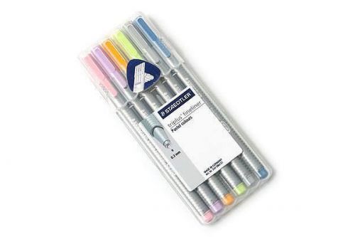 STAEDTLER Triangular fineliner 6 assorted pastel colours