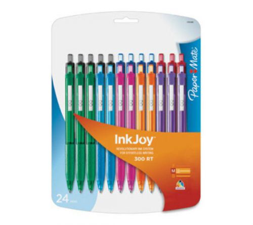New Paper Mate InkJoy 300 RT Medium Point Ink Pens, 24 Colored Ink Pens