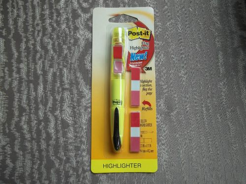 Post-it Flag yellow Highlighter w red flag post it notes + 2 extra refills 2in1