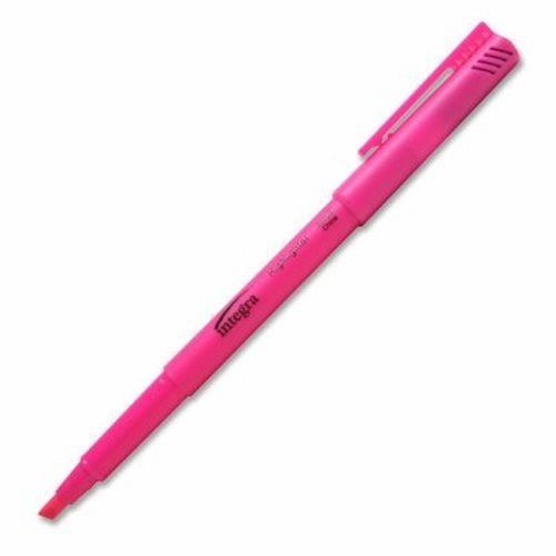 Integra Pen Style Highlighter, Chisel Tip, 12/PK, Fluorescent Pink (ITA36183)