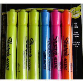 New sharpie accent highlighter 6 pk w/smear guard 27876 for sale