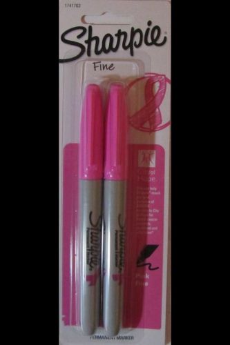 Sharpie Pink Ribbon Fine Point Rare Color Permanent Markers, 2 New Pink Marker