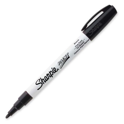 Sharpie Oil-Based Paint Marker, Fine Point, Black, Pack of 12