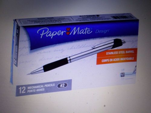 Paper mate design 0.7 mm stainless steel mechanical pencils (pack of 12) for sale
