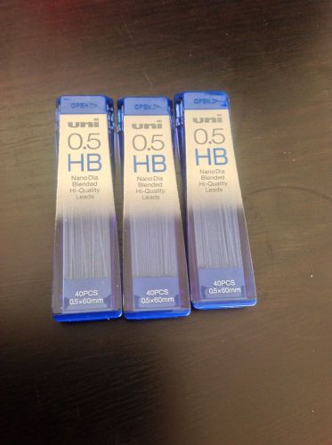 Uni-Ball Nano Lead Mechanical Pencil Lead Refills, 0.5mm, HB Black Lead 120/Pack