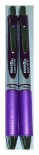 48   Energel Violet Purple  Retractable BL77 Gel Pens  med point