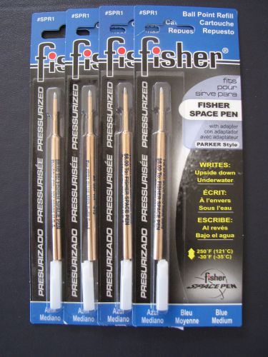 4 Fisher Space Pen Pressurized Ballpoint Ink Refill, Medium Point, Blue Ink SPR1