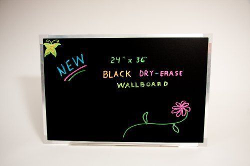 NEW NEW Aluminium-framed BLACK Dry-Erase Board (24 x 36ins)