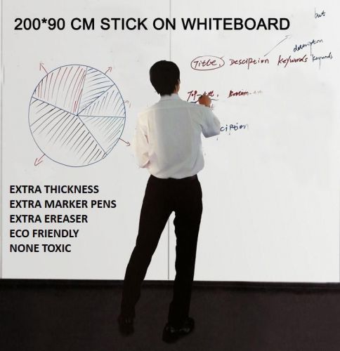 NEW LARGE SOFT WHITEBOARD STICKER OFFICE HOME 3 DRY ERASE MARKERS MINI EARSER