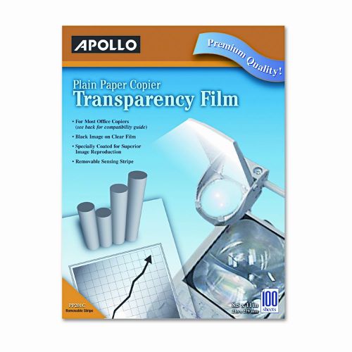 Plain Paper Copier Transparency Film, Removable Sensing Stripe, 100/Box