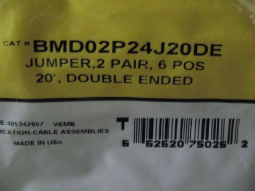 HUBBELL Jumper BMD02P24J20DE 20&#039; 2 pair (16 each) 405342957 Premise Wiring Tele