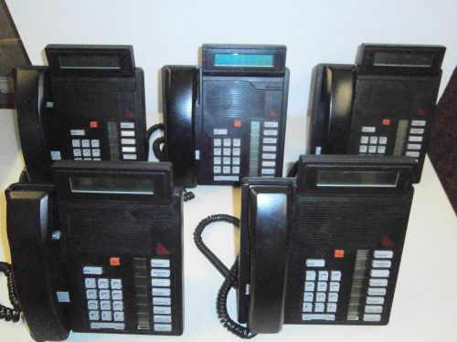 LOT OF 5 NORTEL / MERIDIAN M2008HF BLACK DISPLAY PHONES