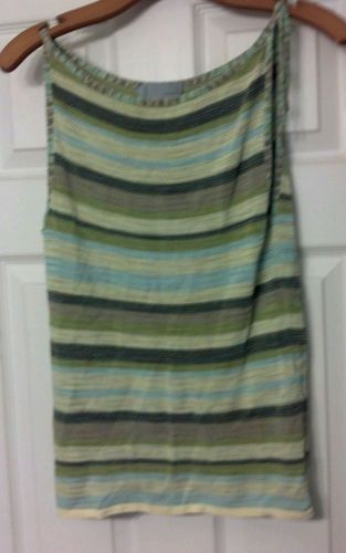 Missoni Aqua/Yellow Striped Tank/Cami/Shirt 8/44 Tie Strap sweater knit top