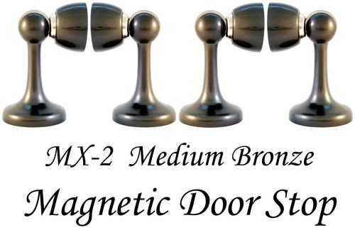 Lot of 4 ~ mx2 medium bronze magnetic door stops ~ commercial grade quality for sale